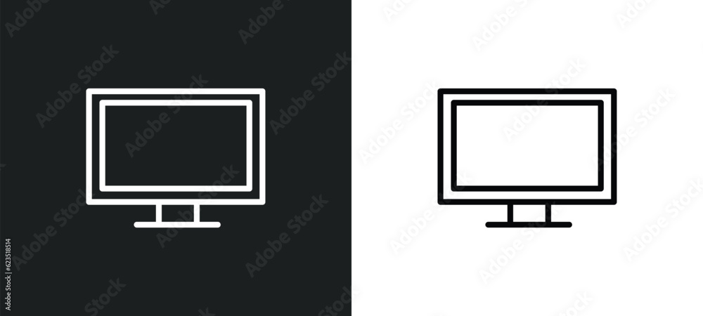 Poster lcd icon isolated in white and black colors. lcd outline vector icon from electronic devices collect