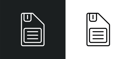 floppy icon isolated in white and black colors. floppy outline vector icon from electronic devices collection for web, mobile apps and ui.
