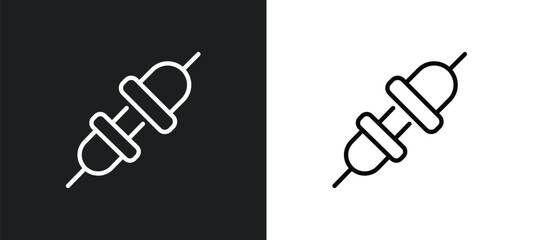connector icon isolated in white and black colors. connector outline vector icon from electronic devices collection for web, mobile apps and ui.