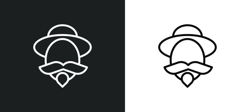 don quixote icon isolated in white and black colors. don quixote outline vector icon from education collection for web, mobile apps and ui.