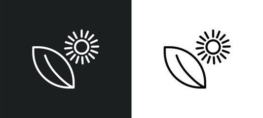 photosynthesis icon isolated in white and black colors. photosynthesis outline vector icon from education collection for web, mobile apps and ui.