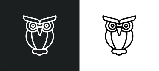 owl icon isolated in white and black colors. owl outline vector icon from education collection for web, mobile apps and ui.