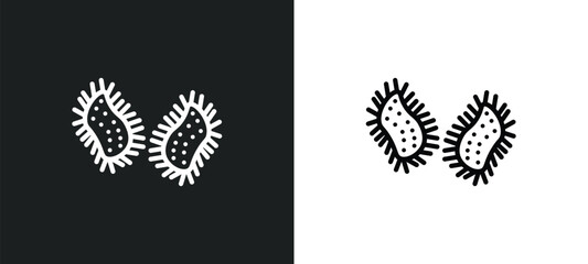 parasites icon isolated in white and black colors. parasites outline vector icon from education collection for web, mobile apps and ui.