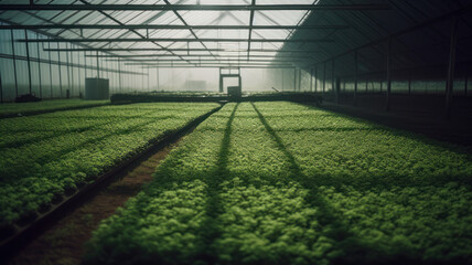 Sustainable green cubic farm. Generative AI