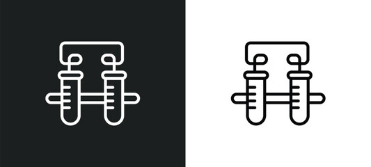 communicating vessels icon isolated in white and black colors. communicating vessels outline vector icon from education collection for web, mobile apps and ui.