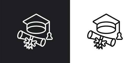 college graduation icon isolated in white and black colors. college graduation outline vector icon from education collection for web, mobile apps and ui.