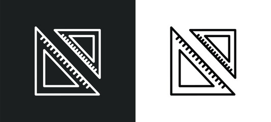 square school tool icon isolated in white and black colors. square school tool outline vector icon from education collection for web, mobile apps and ui.