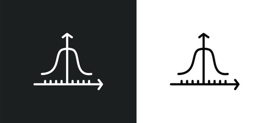 gaussian function icon isolated in white and black colors. gaussian function outline vector icon from education collection for web, mobile apps and ui.