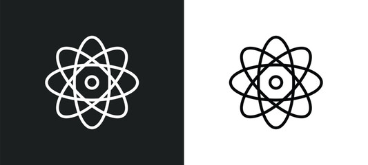 atomic orbitals icon isolated in white and black colors. atomic orbitals outline vector icon from education collection for web, mobile apps and ui. © Farahim
