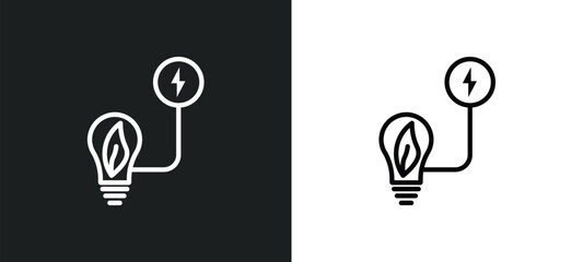 eco light icon isolated in white and black colors. eco light outline vector icon from ecology collection for web, mobile apps and ui.