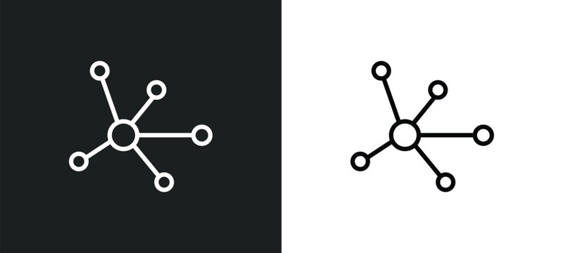 molecular bond icon isolated in white and black colors. molecular bond outline vector icon from education collection for web, mobile apps and ui.