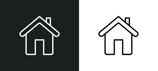 green home icon isolated in white and black colors. green home outline vector icon from ecology collection for web, mobile apps and ui.