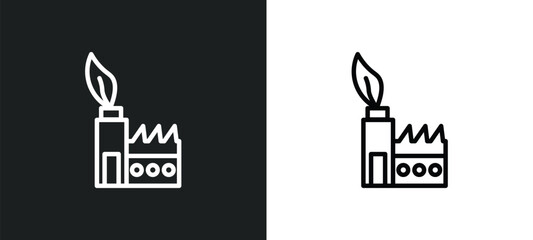 sustainable factory icon isolated in white and black colors. sustainable factory outline vector icon from ecology collection for web, mobile apps and ui.