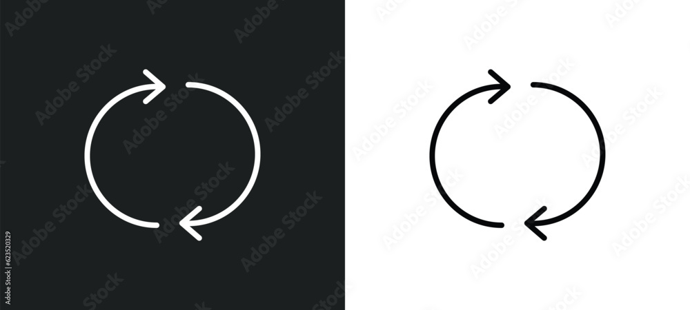 Poster reload icon isolated in white and black colors. reload outline vector icon from ecology collection f