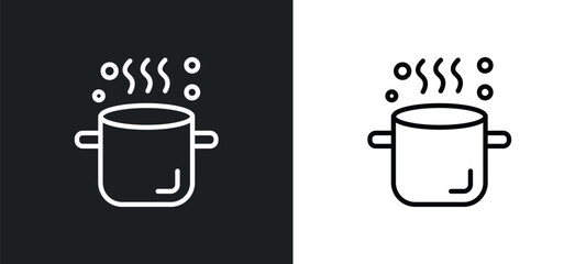 boiling icon isolated in white and black colors. boiling outline vector icon from drinks collection for web, mobile apps and ui.