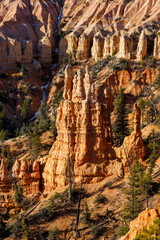 Rock formations and hoodoo’s from Fairyland Canyon in Bryce Canyon National Park in Utah during spring.
