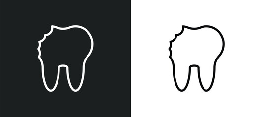 cavity icon isolated in white and black colors. cavity outline vector icon from dentist collection for web, mobile apps and ui.