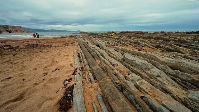 Unique flysch rocks of Biscay Bay, Spain
