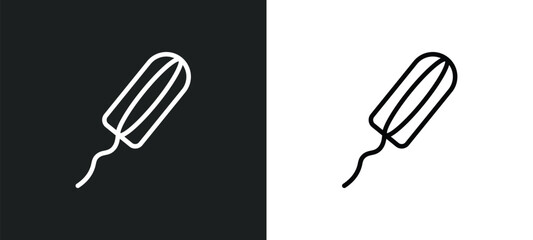 tampon icon isolated in white and black colors. tampon outline vector icon from dentist collection for web, mobile apps and ui.