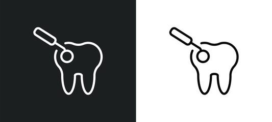 scraping icon isolated in white and black colors. scraping outline vector icon from dentist collection for web, mobile apps and ui.