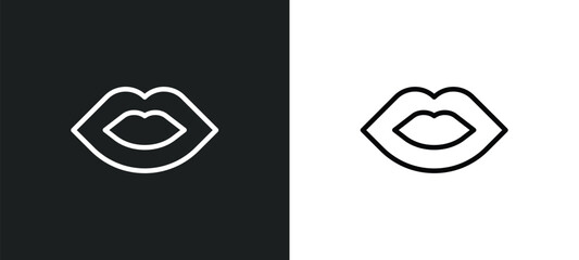 mouth icon isolated in white and black colors. mouth outline vector icon from dentist collection for web, mobile apps and ui.