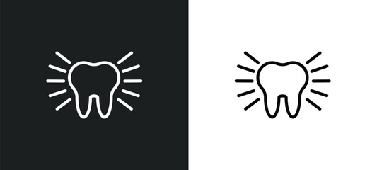 Fototapeta premium clean tooth icon isolated in white and black colors. clean tooth outline vector icon from dentist collection for web, mobile apps and ui.