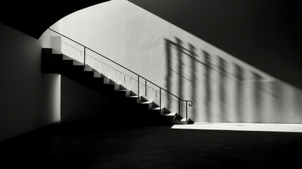 An evocative black and white photograph capturing the play of light and shadow, adding depth and mood to the composition Generative AI