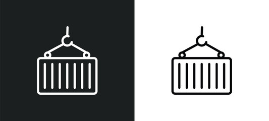 container icon isolated in white and black colors. container outline vector icon from delivery and logistic collection for web, mobile apps and ui.