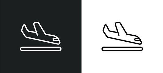 arrival icon isolated in white and black colors. arrival outline vector icon from delivery and logistic collection for web, mobile apps and ui.