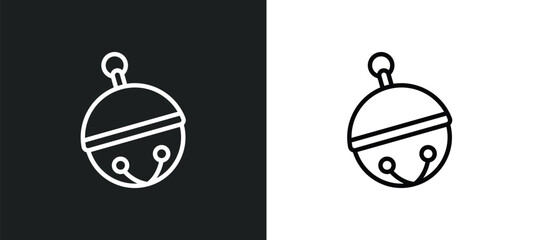 sleigh bell icon isolated in white and black colors. sleigh bell outline vector icon from culture collection for web, mobile apps and ui.