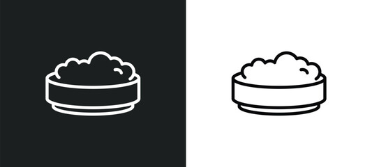 rice pudding icon isolated in white and black colors. rice pudding outline vector icon from culture collection for web, mobile apps and ui.