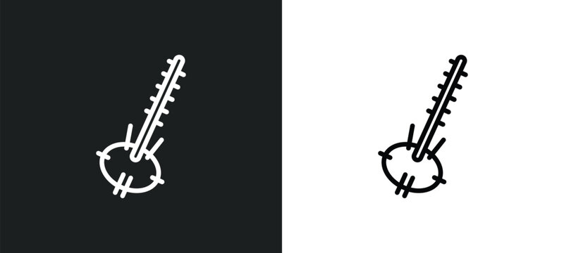 kora icon isolated in white and black colors. kora outline vector icon from culture collection for web, mobile apps and ui.