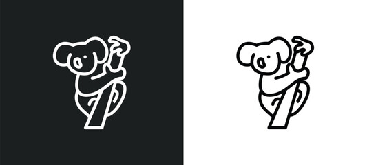 australian koala icon isolated in white and black colors. australian koala outline vector icon from culture collection for web, mobile apps and ui.
