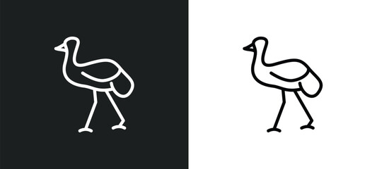 australian emu icon isolated in white and black colors. australian emu outline vector icon from culture collection for web, mobile apps and ui.