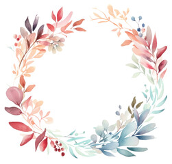 Fototapeta na wymiar Watercolor floral frame. Illustration AI Generative.