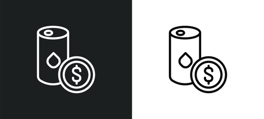 oil economy icon isolated in white and black colors. oil economy outline vector icon from cryptocurrency collection for web, mobile apps and ui.