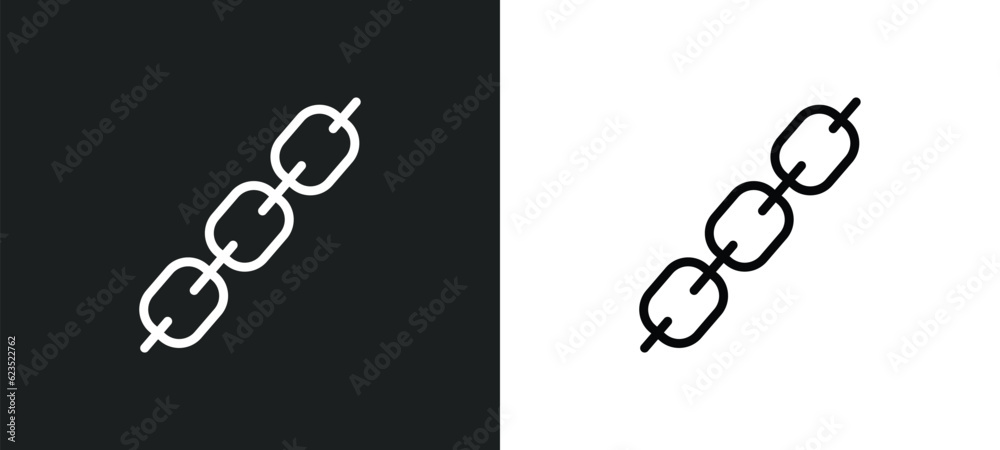 Fototapete chains icon isolated in white and black colors. chains outline vector icon from cryptocurrency colle