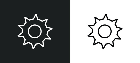 circular saw icon isolated in white and black colors. circular saw outline vector icon from construction tools collection for web, mobile apps and ui.