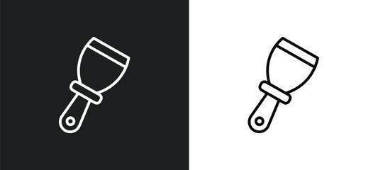 putty knife icon isolated in white and black colors. putty knife outline vector icon from construction tools collection for web, mobile apps and ui.