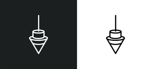 plumb bob icon isolated in white and black colors. plumb bob outline vector icon from construction tools collection for web, mobile apps and ui.