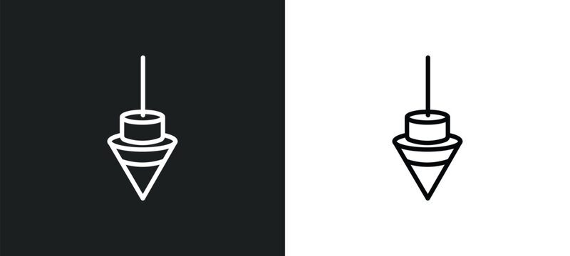 plumb bob icon isolated in white and black colors. plumb bob outline vector icon from construction tools collection for web, mobile apps and ui.
