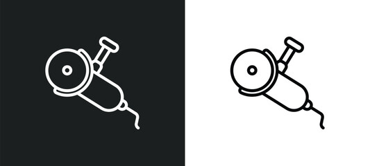 grinder icon isolated in white and black colors. grinder outline vector icon from construction collection for web, mobile apps and ui.