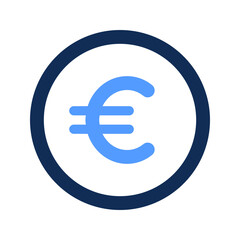 euro outline color icon