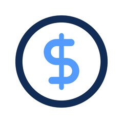 dollar outline color icon