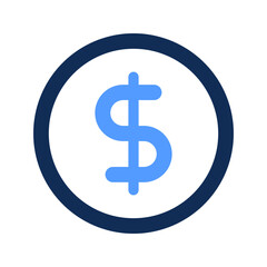 dollar outline color icon