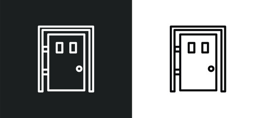 big door icon isolated in white and black colors. big door outline vector icon from construction collection for web, mobile apps and ui.