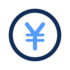 Obraz premium yen outline color icon