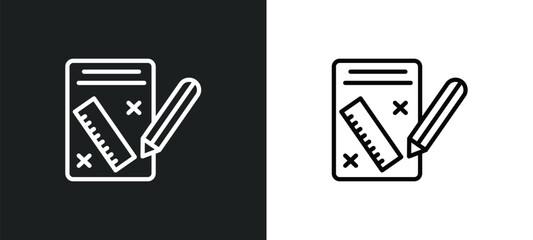 measures plan icon isolated in white and black colors. measures plan outline vector icon from construction collection for web, mobile apps and ui.