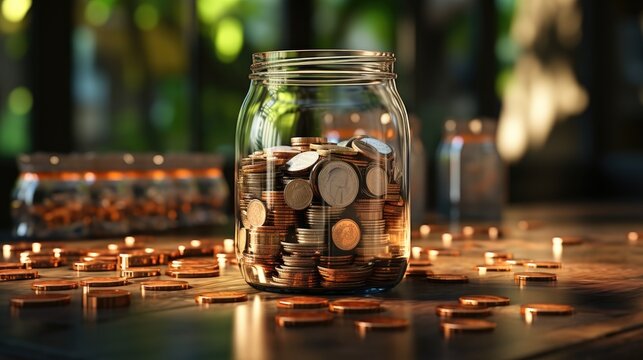 business financial money coin in jar