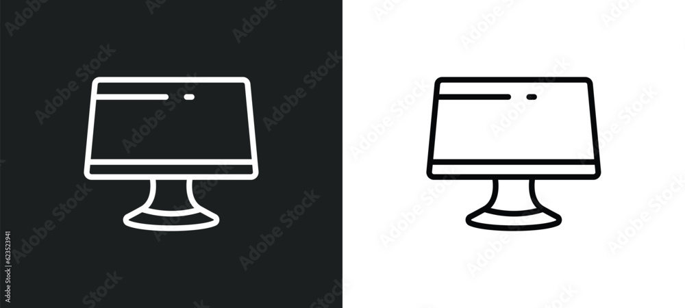 Poster computers icon isolated in white and black colors. computers outline vector icon from computer colle